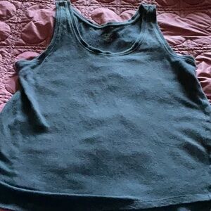 Navy Linen Tank Loft